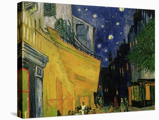 The Café Terrace on the Place du Forum, Arles, at Night, c.1888 (detail)-Vincent van Gogh-Stretched Canvas