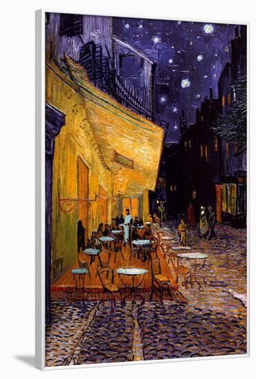 The Café Terrace on the Place du Forum, Arles, at Night, c.1888-Vincent van Gogh-Framed Poster