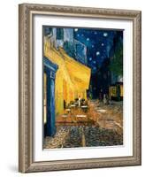 The Café Terrace on the Place du Forum, Arles, at Night, c.1888-Vincent van Gogh-Framed Art Print