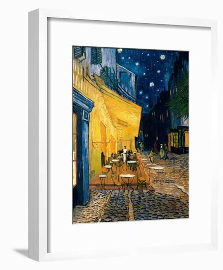 The Café Terrace on the Place du Forum, Arles, at Night, c.1888-Vincent van Gogh-Framed Art Print