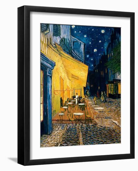 The Café Terrace on the Place du Forum, Arles, at Night, c.1888-Vincent van Gogh-Framed Art Print