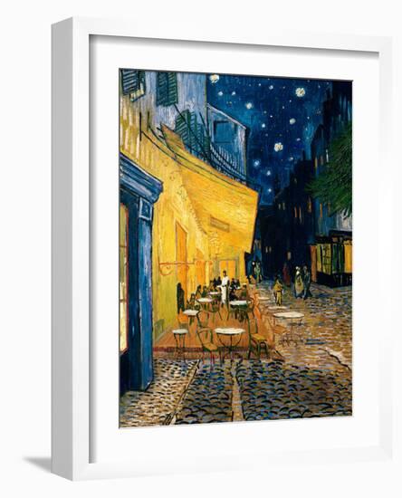 The Café Terrace on the Place du Forum, Arles, at Night, c.1888-Vincent van Gogh-Framed Art Print