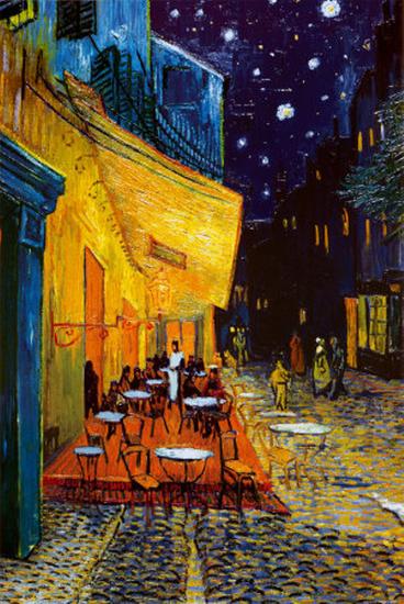 The Café Terrace on the Place du Forum, Arles, at Night, c.1888-Vincent van Gogh-Lamina Framed Poster