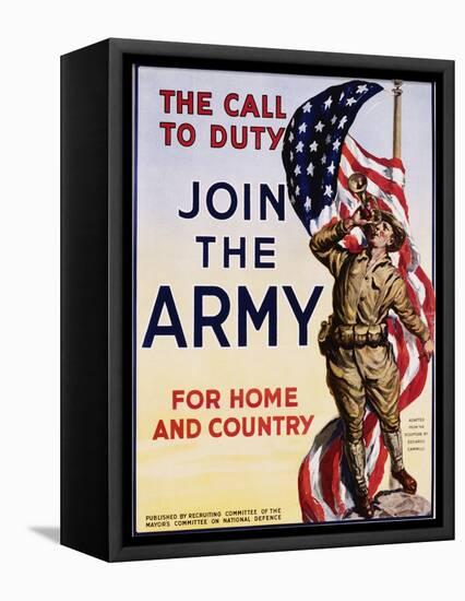 The Call to Duty for Home and Country Poster-null-Framed Stretched Canvas