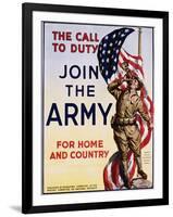 The Call to Duty for Home and Country Poster-null-Framed Photographic Print