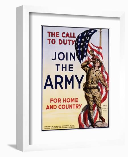 The Call to Duty for Home and Country Poster-null-Framed Photographic Print