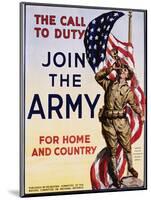 The Call to Duty for Home and Country Poster-null-Mounted Photographic Print