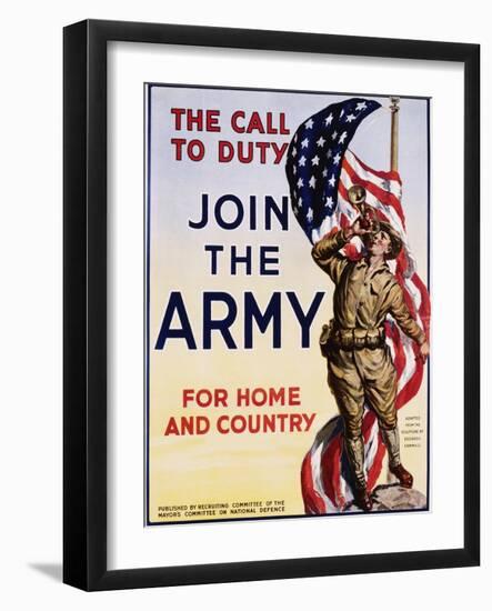 The Call to Duty for Home and Country Poster-null-Framed Photographic Print