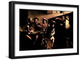 The Calling of Saint Mathew-Caravaggio-Framed Art Print