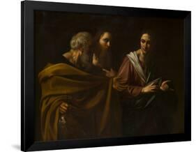 The calling of Saints Peter and Andrew by Michelangelo Caravaggio-Michelangelo Caravaggio-Framed Giclee Print