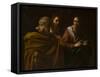 The calling of Saints Peter and Andrew by Michelangelo Caravaggio-Michelangelo Caravaggio-Framed Stretched Canvas