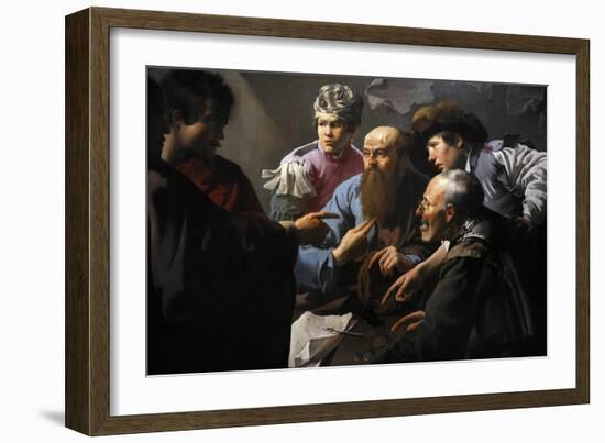 The Calling of St Matthew, 1621, by Hendrick Ter Brugghen (1588-1629). Netherlands-Hendrick Ter Brugghen-Framed Giclee Print