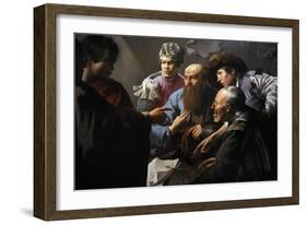 The Calling of St Matthew, 1621, by Hendrick Ter Brugghen (1588-1629). Netherlands-Hendrick Ter Brugghen-Framed Giclee Print