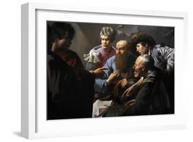 The Calling of St Matthew, 1621, by Hendrick Ter Brugghen (1588-1629). Netherlands-Hendrick Ter Brugghen-Framed Giclee Print