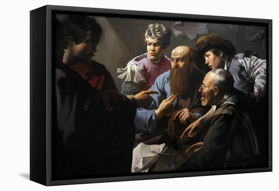 The Calling of St Matthew, 1621, by Hendrick Ter Brugghen (1588-1629). Netherlands-Hendrick Ter Brugghen-Framed Stretched Canvas