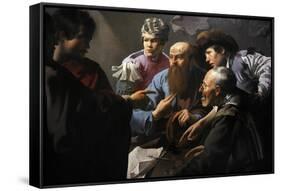 The Calling of St Matthew, 1621, by Hendrick Ter Brugghen (1588-1629). Netherlands-Hendrick Ter Brugghen-Framed Stretched Canvas