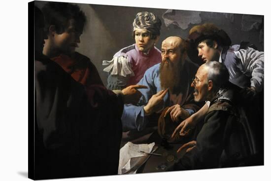 The Calling of St Matthew, 1621, by Hendrick Ter Brugghen (1588-1629). Netherlands-Hendrick Ter Brugghen-Stretched Canvas