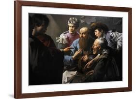 The Calling of St Matthew, 1621, by Hendrick Ter Brugghen (1588-1629). Netherlands-Hendrick Ter Brugghen-Framed Giclee Print