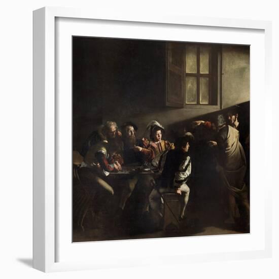 The Calling of St. Matthew by Caravaggio-null-Framed Giclee Print