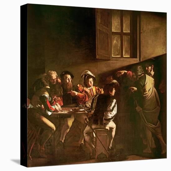 The Calling of St. Matthew, C.1598-1601-Caravaggio-Stretched Canvas