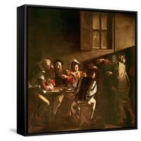 The Calling of St. Matthew, C.1598-1601-Caravaggio-Framed Stretched Canvas