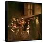 The Calling of St. Matthew, C.1598-1601-Caravaggio-Framed Stretched Canvas