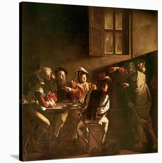 The Calling of St. Matthew, C.1598-1601-Caravaggio-Stretched Canvas