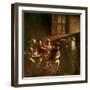 The Calling of St. Matthew, C.1598-1601-Caravaggio-Framed Premium Giclee Print