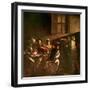 The Calling of St. Matthew, C.1598-1601-Caravaggio-Framed Premium Giclee Print