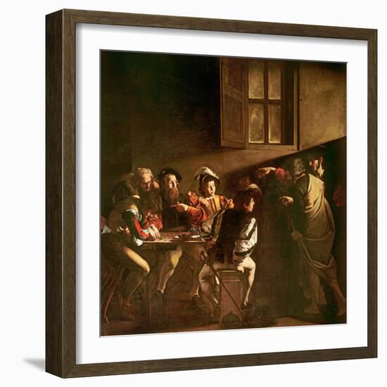 The Calling of St. Matthew, C.1598-1601-Caravaggio-Framed Giclee Print