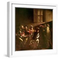 The Calling of St. Matthew, C.1598-1601-Caravaggio-Framed Giclee Print