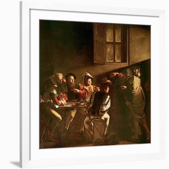 The Calling of St. Matthew, C.1598-1601-Caravaggio-Framed Giclee Print