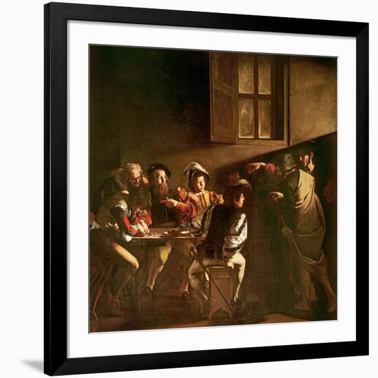 The Calling of St. Matthew, C.1598-1601-Caravaggio-Framed Giclee Print