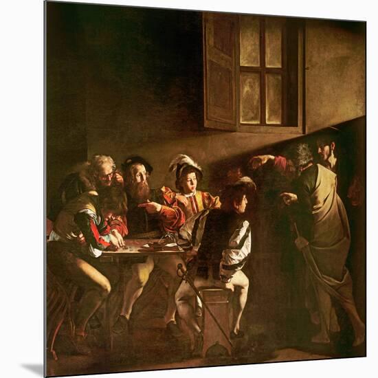 The Calling of St. Matthew, C.1598-1601-Caravaggio-Mounted Giclee Print