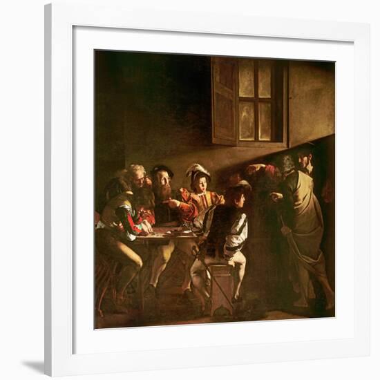 The Calling of St. Matthew, C.1598-1601-Caravaggio-Framed Giclee Print