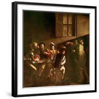 The Calling of St. Matthew, C.1598-1601-Caravaggio-Framed Giclee Print