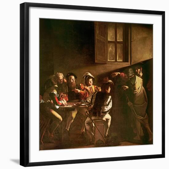 The Calling of St. Matthew, C.1598-1601-Caravaggio-Framed Giclee Print