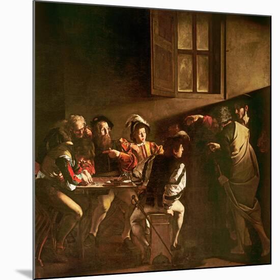 The Calling of St. Matthew, C.1598-1601-Caravaggio-Mounted Giclee Print