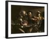 The Calling of St. Matthew, C.1598-1601-Caravaggio-Framed Giclee Print