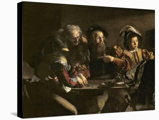 The Calling of St. Matthew, C.1598-1601-Caravaggio-Stretched Canvas