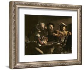 The Calling of St. Matthew, C.1598-1601-Caravaggio-Framed Giclee Print