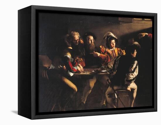 The Calling of St Matthew-Caravaggio-Framed Stretched Canvas