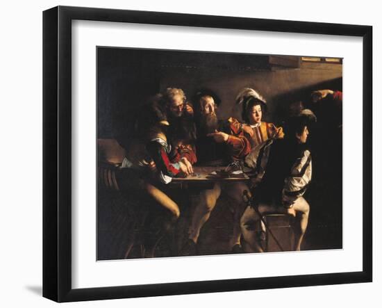 The Calling of St Matthew-Caravaggio-Framed Premium Giclee Print