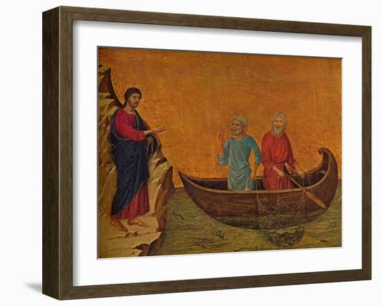 'The Calling of the Apostles Peter and Andrew', 1308-1311-Duccio Di buoninsegna-Framed Giclee Print