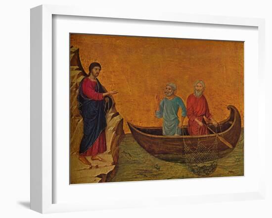 'The Calling of the Apostles Peter and Andrew', 1308-1311-Duccio Di buoninsegna-Framed Giclee Print