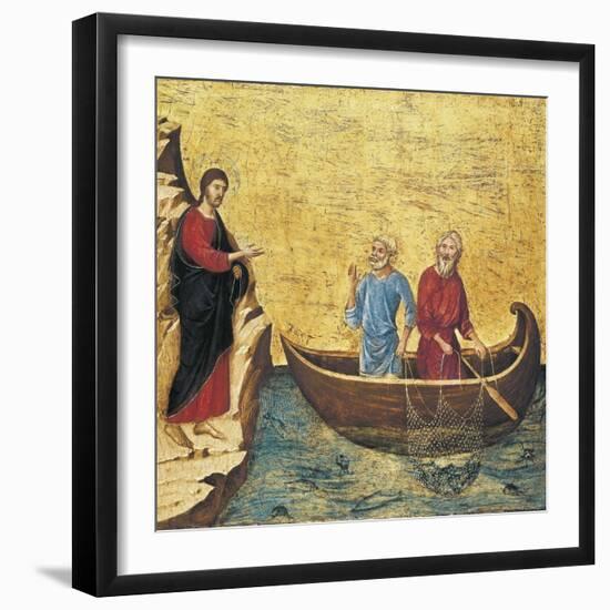 The Calling of the Apostles Peter and Andrew-Duccio di Buoninsegna-Framed Art Print