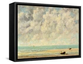 The Calm Sea-Gustave Courbet-Framed Stretched Canvas