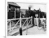 The Cambrian Coast Express Steam Locomotive Train at Llanbadarn Crossing Near Aberystwyth Wales-null-Framed Photographic Print