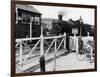 The Cambrian Coast Express Steam Locomotive Train at Llanbadarn Crossing Near Aberystwyth Wales-null-Framed Photographic Print