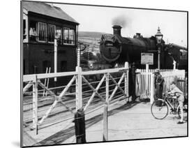 The Cambrian Coast Express Steam Locomotive Train at Llanbadarn Crossing Near Aberystwyth Wales-null-Mounted Photographic Print